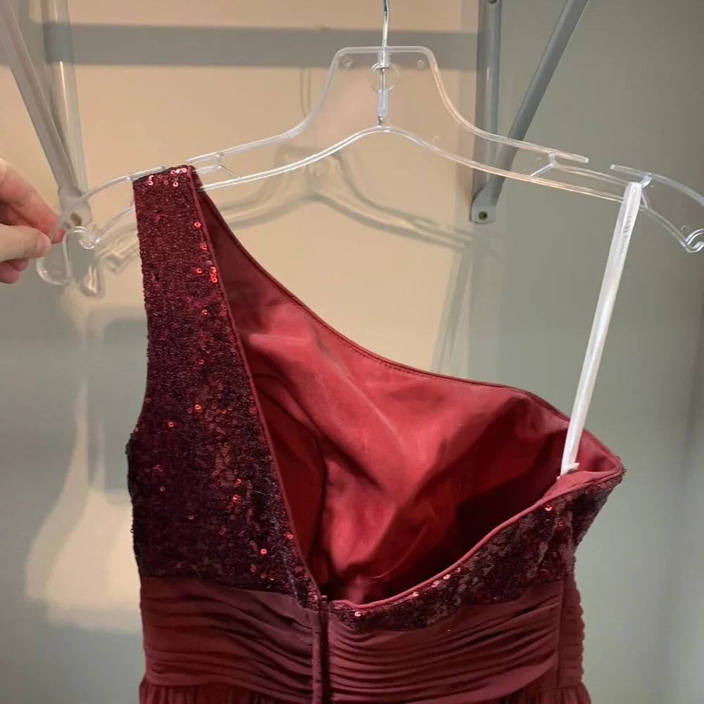 Christina Wu, Burgundy Bridesmaids dress - Picture 4 of 8